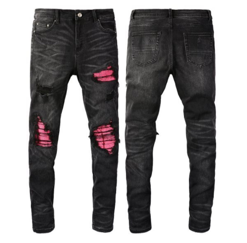 Pink Slash Jeans