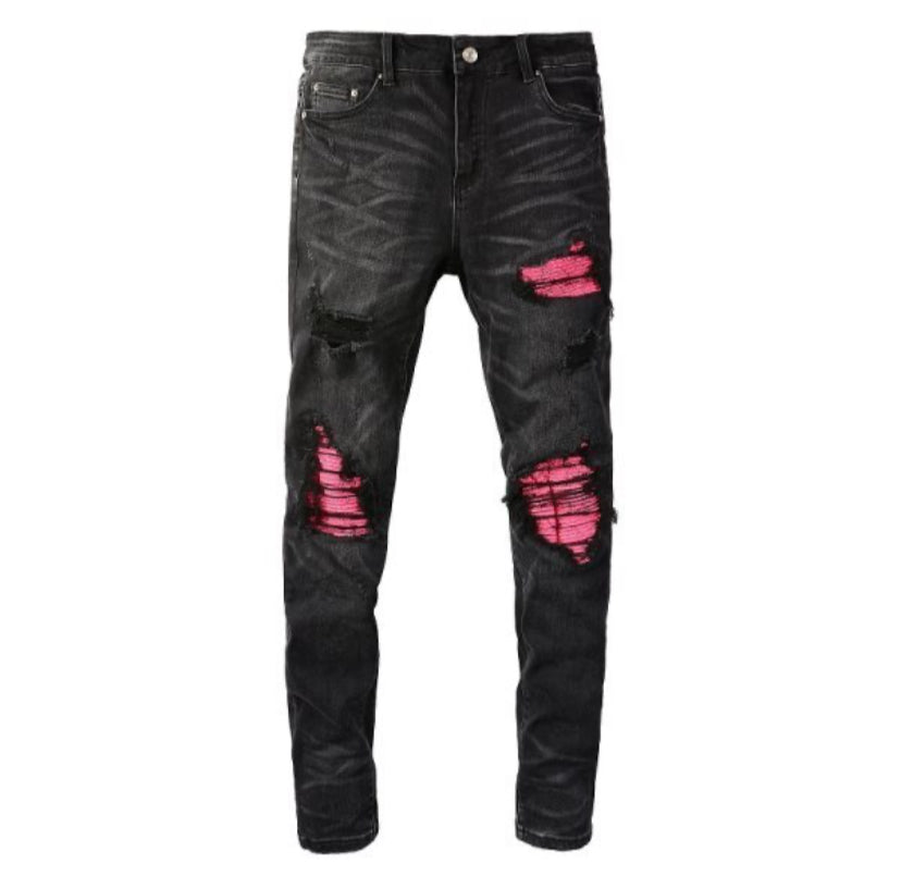 Pink Slash Jeans