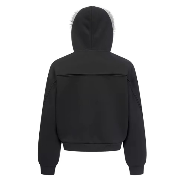 Black Fur Hoodie